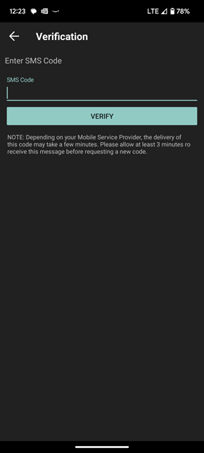 The enter activation token on the Android Phone. 